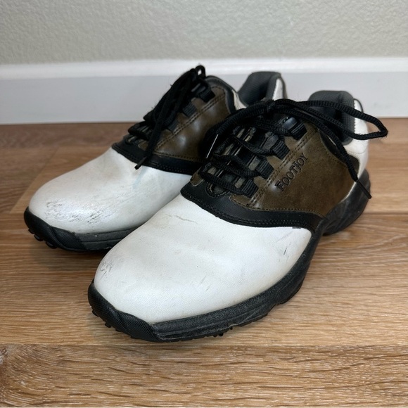Footjoy Men's Size 8.5 Leather Colorblock Pattern Golf Shoes - Picture 3 of 12